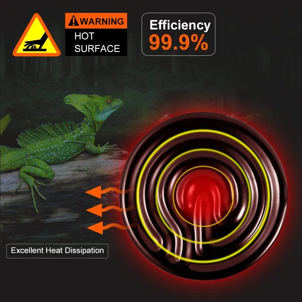 100W E27 Infrared Terrarium Reptile Heat Lamp for tuertles, turtles