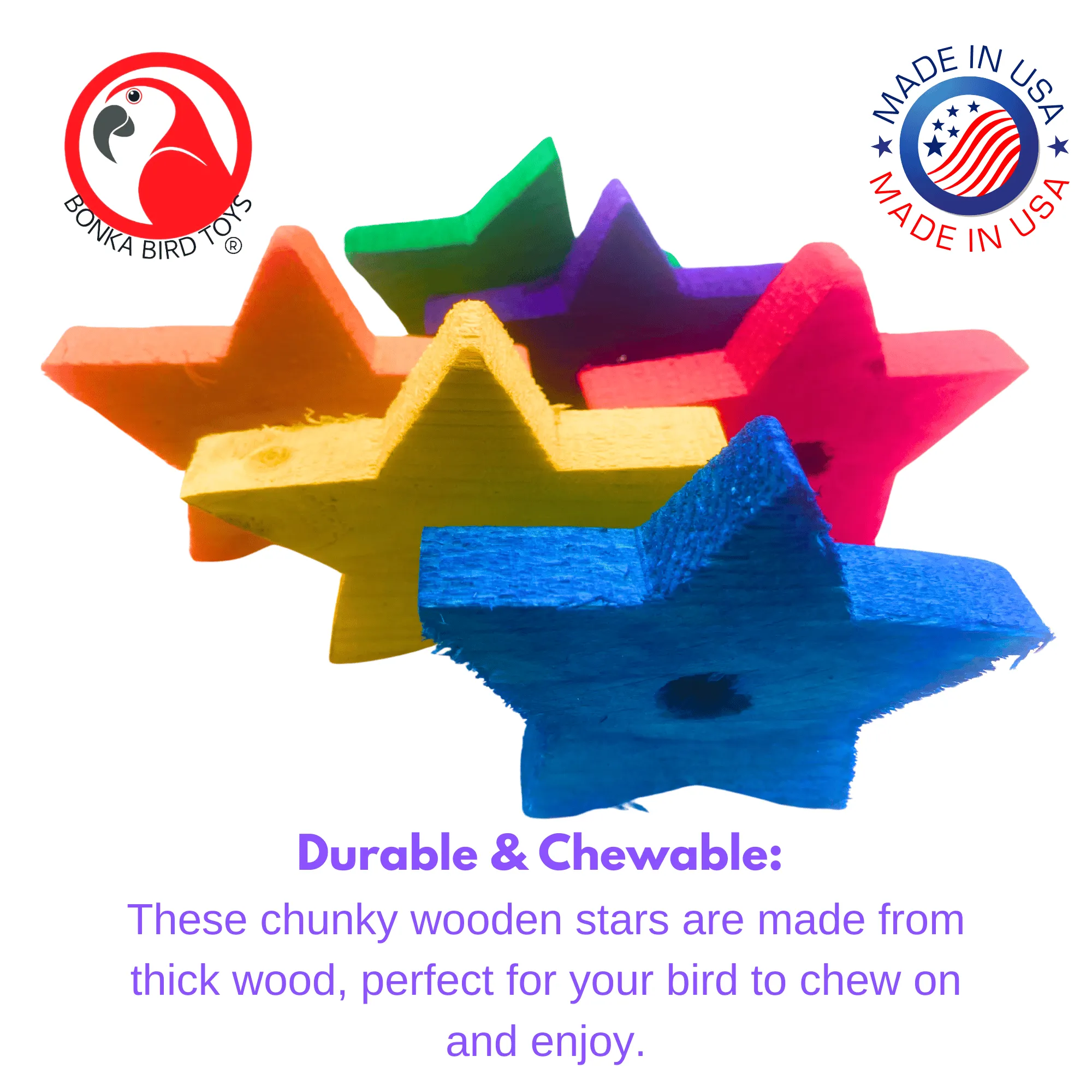 1150 Pack of Six Jumbo Wood Stars