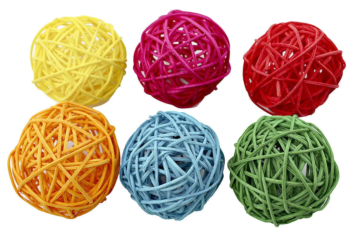 1292 Pk6 2" Medium Colored Vine Ball