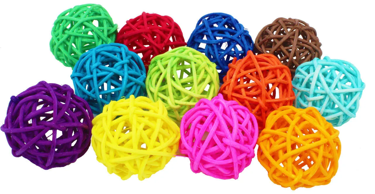 1292 Pk6 2" Medium Colored Vine Ball