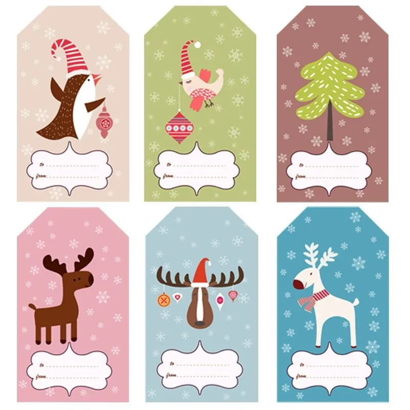 250 PCs Shaped 6 Figure Bird Elk Merry Christmas Christmas Stickers Gift Label tape