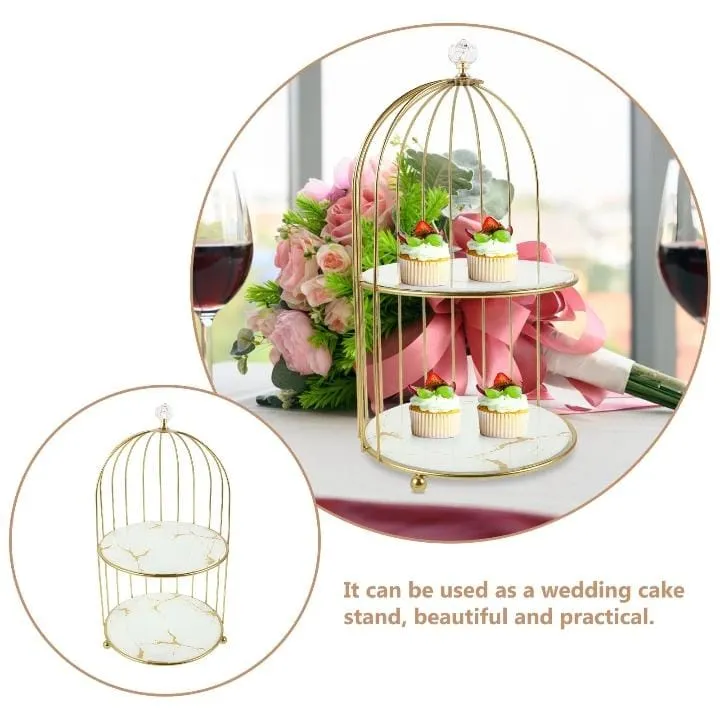 2pcs Dessert Earrings Plate Creative Storage Rack Metal Pastry Display