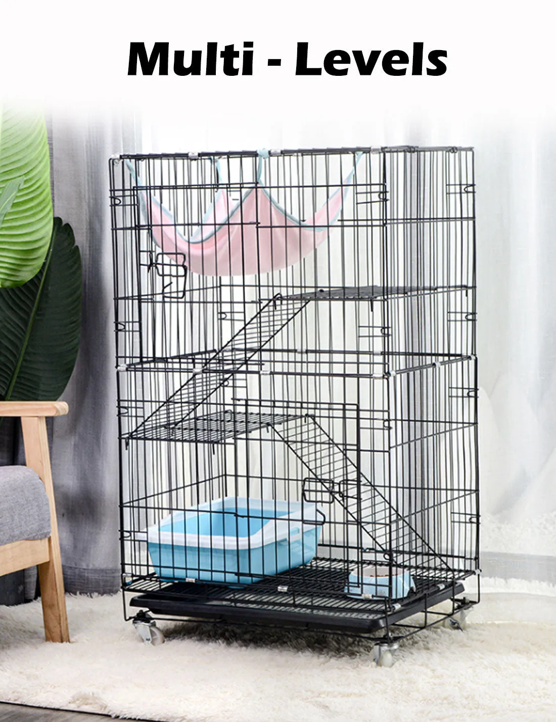 3 Level Rabbit Bird Cage Ferret Parrot Aviary Cat Rat Aviary Budgie Hamster Pet Cages Castor Wheel