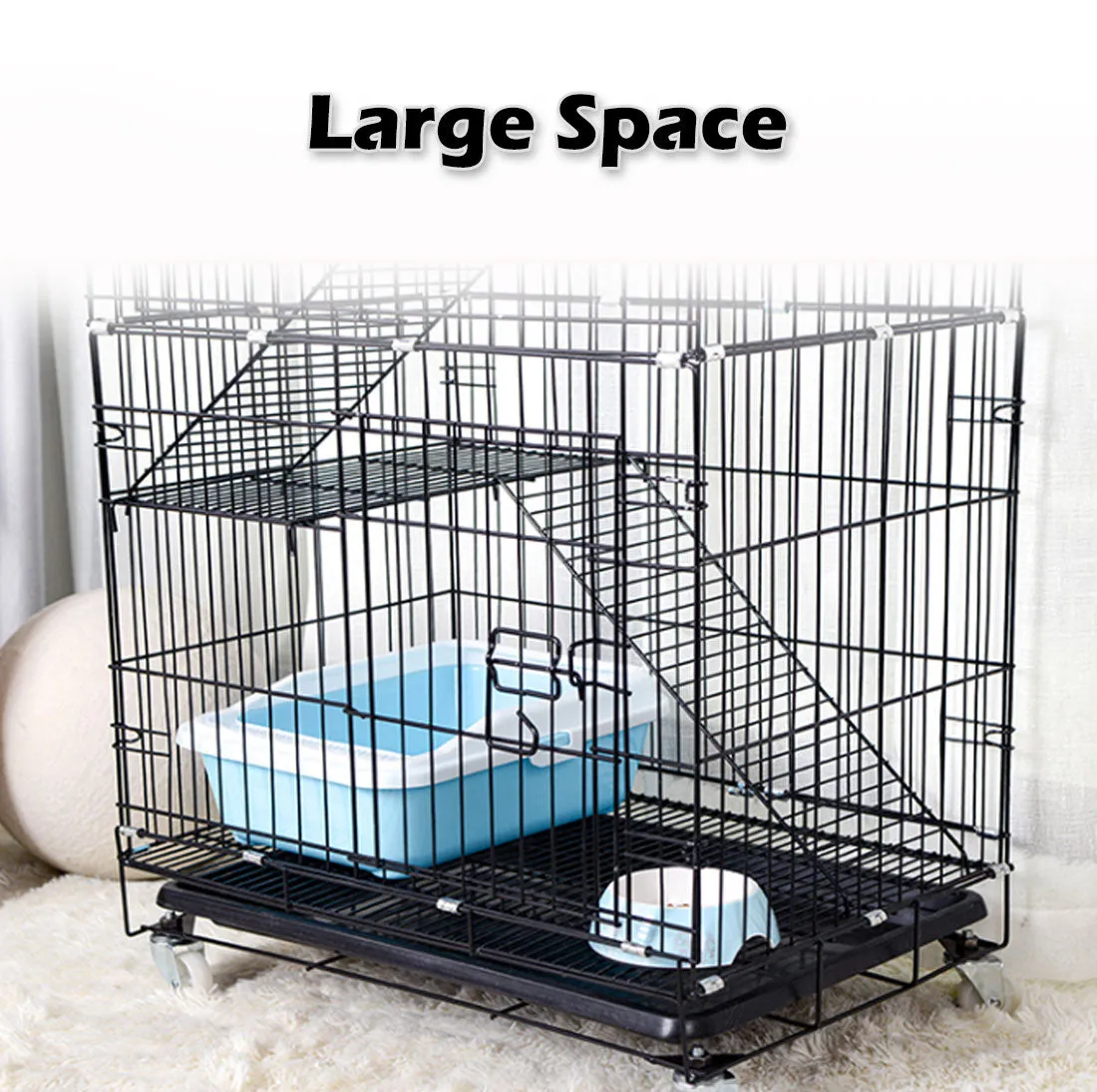 3 Level Rabbit Bird Cage Ferret Parrot Aviary Cat Rat Aviary Budgie Hamster Pet Cages Castor Wheel