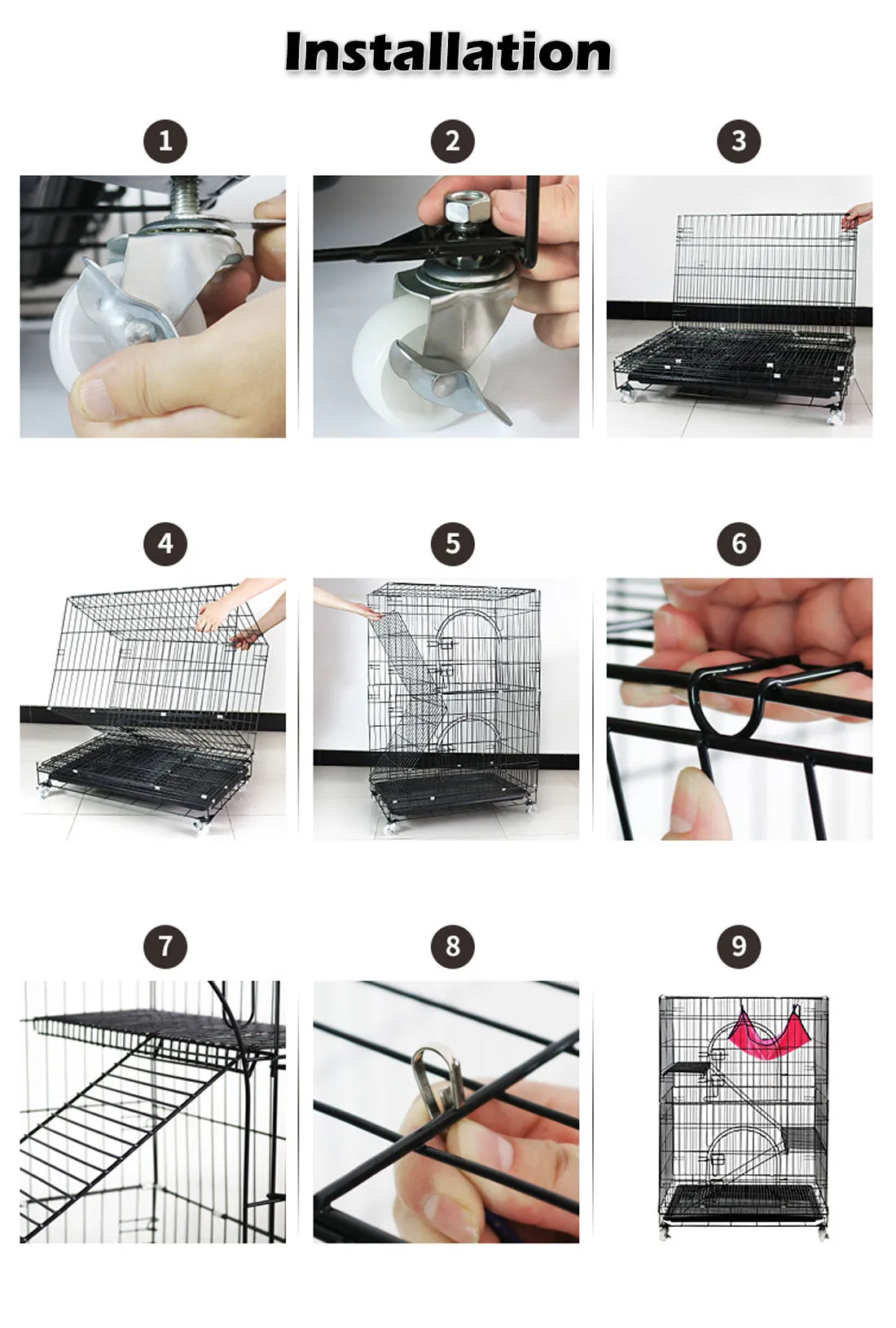 3 Level Rabbit Bird Cage Ferret Parrot Aviary Cat Rat Aviary Budgie Hamster Pet Cages Castor