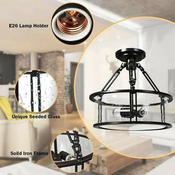 3-Light Flush Mount Ceiling Light