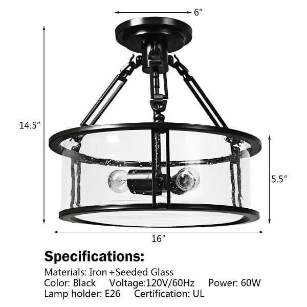 3-Light Flush Mount Ceiling Light