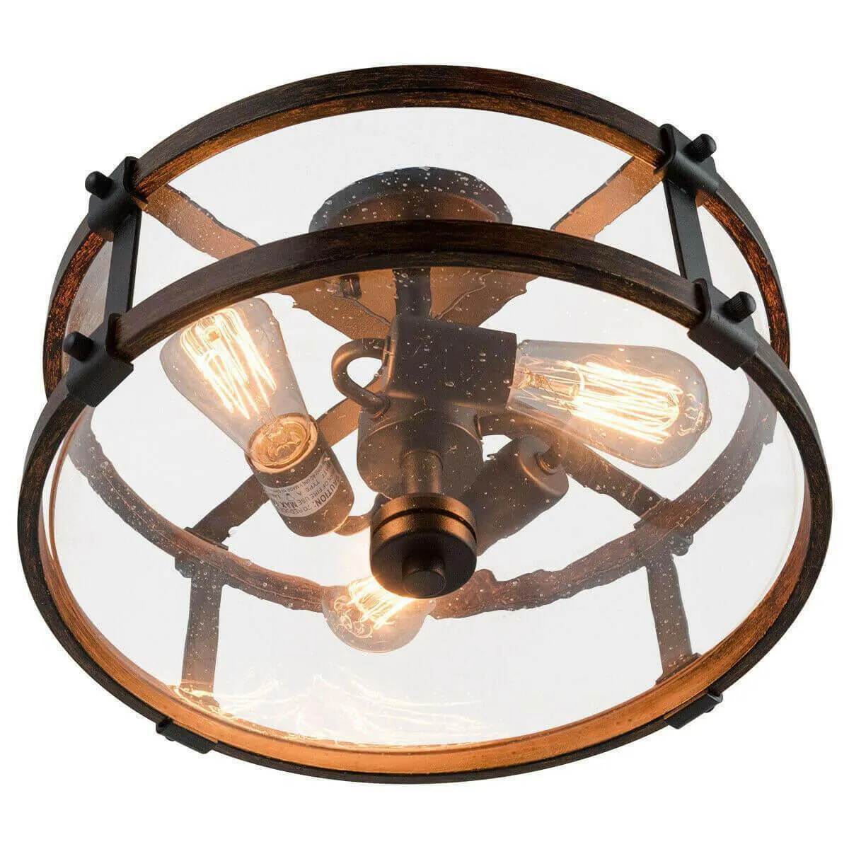 3-Light Living Room Retro Flush Mount Ceiling Light