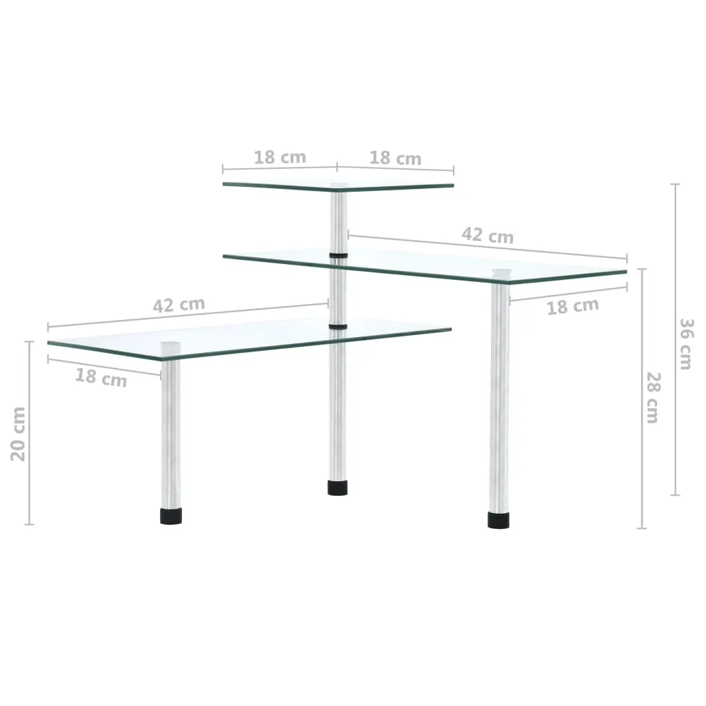 3-Tier Corner Kitchen Shelf Tempered Glass