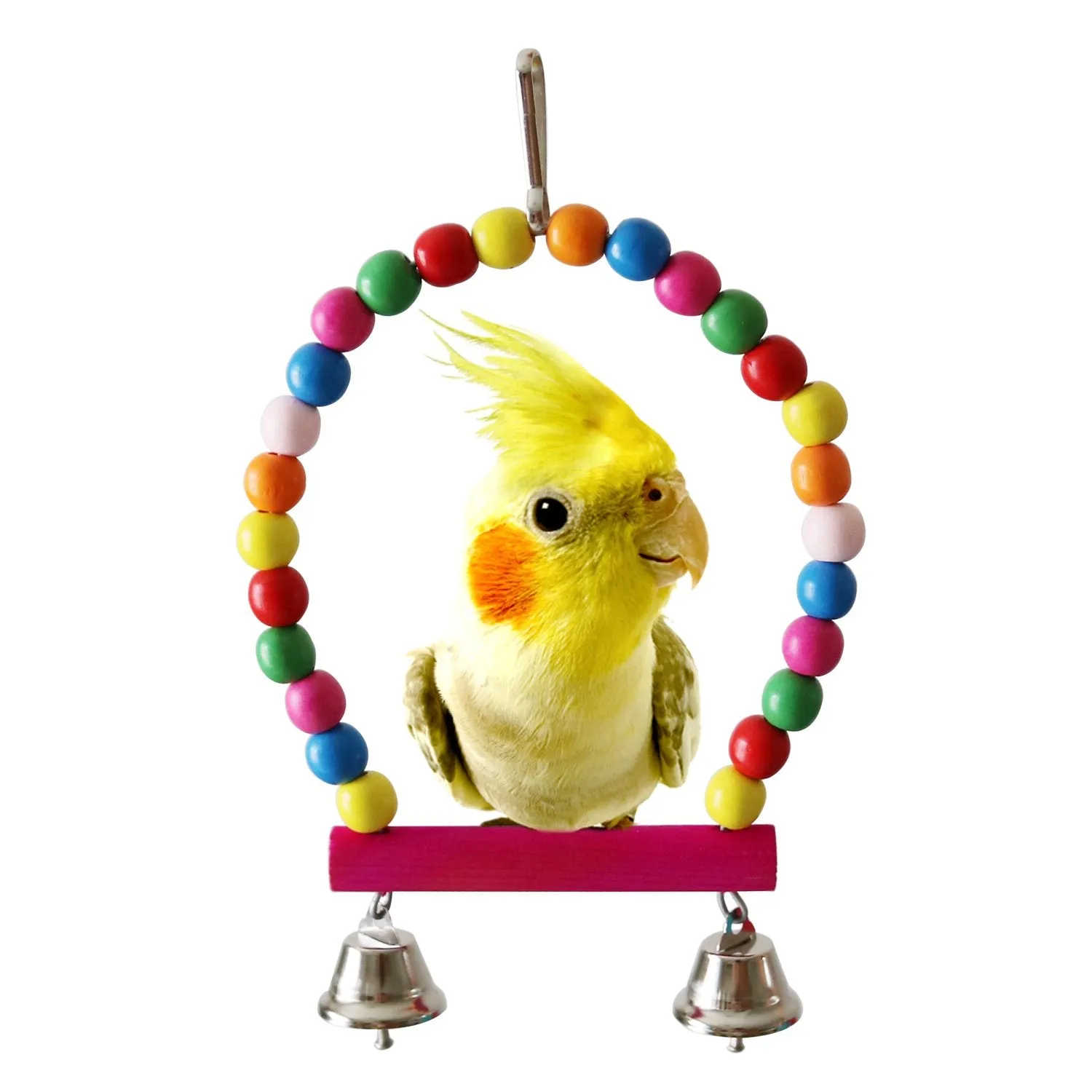 5pcs Bird Parrot Toys Hanging Bell Hammock Set