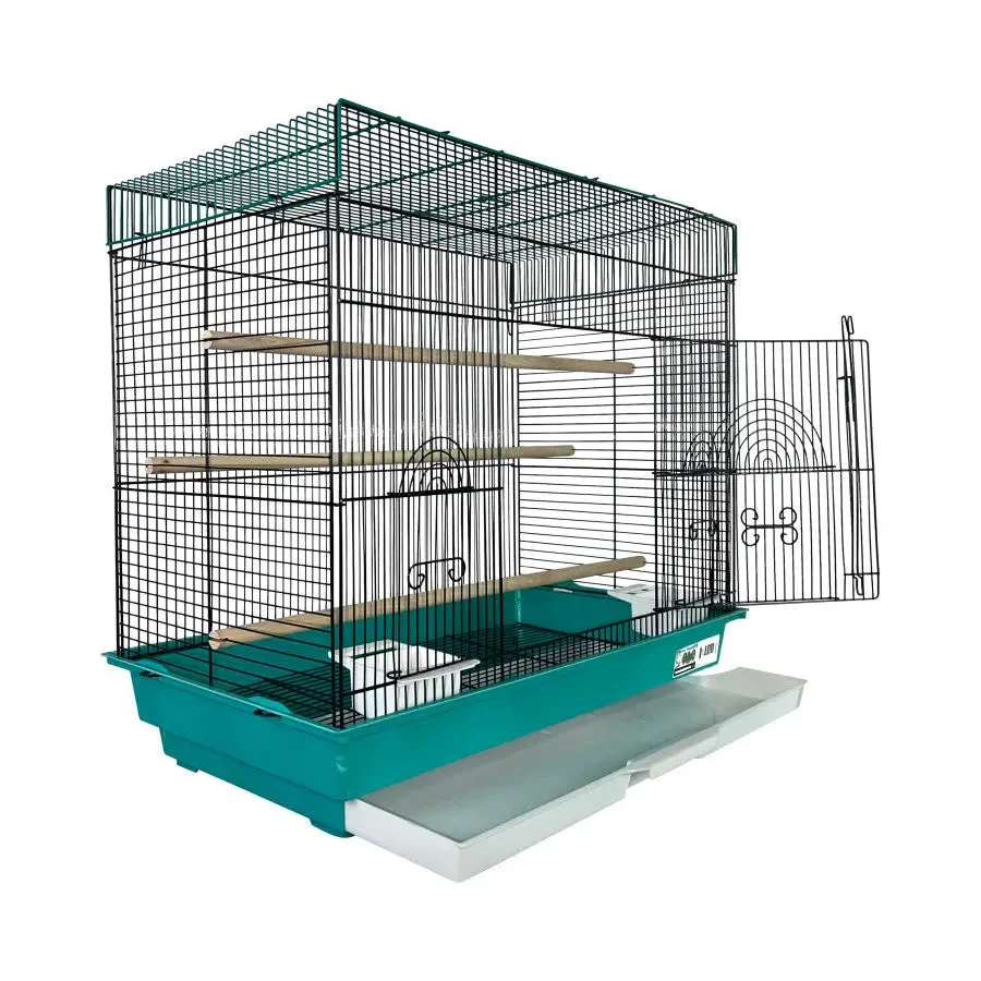 A & E Cages Happy Beaks 2-Tone Flat Top Bird Cage 26In X 14In X 23 in, 2 pk