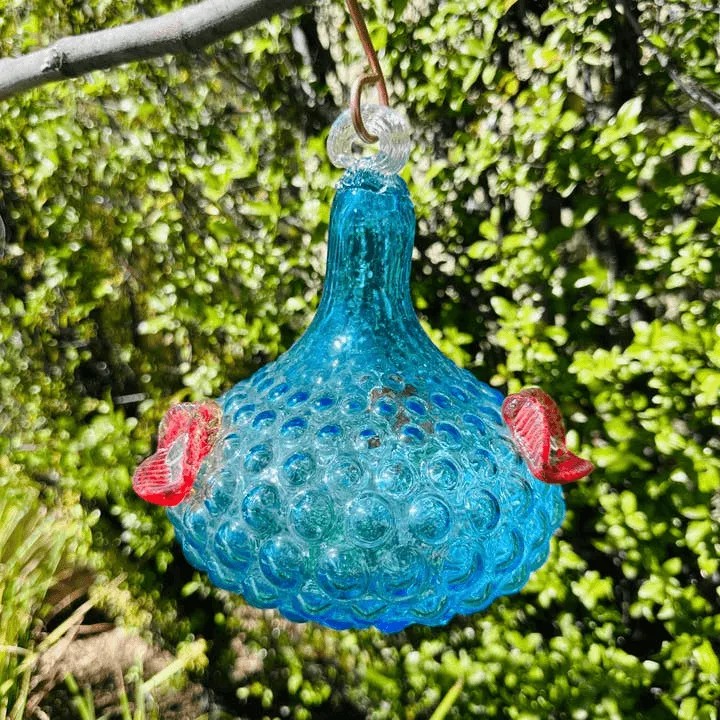 Art Glass Humming Bird Feeder Large