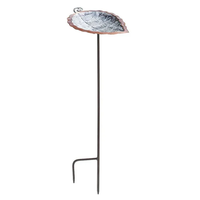 Aspen Leaf Bird Bath with Stake