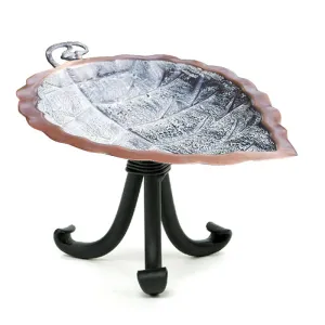 Aspen Leaf Bird Bath with Tripod Stand