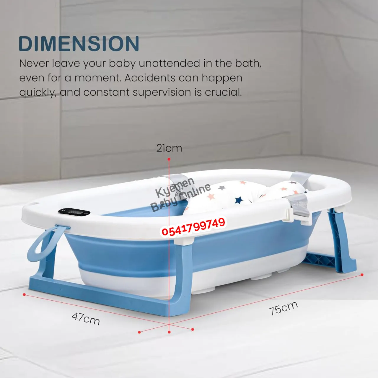 Baby Foldable Bath Tub With Thermometer