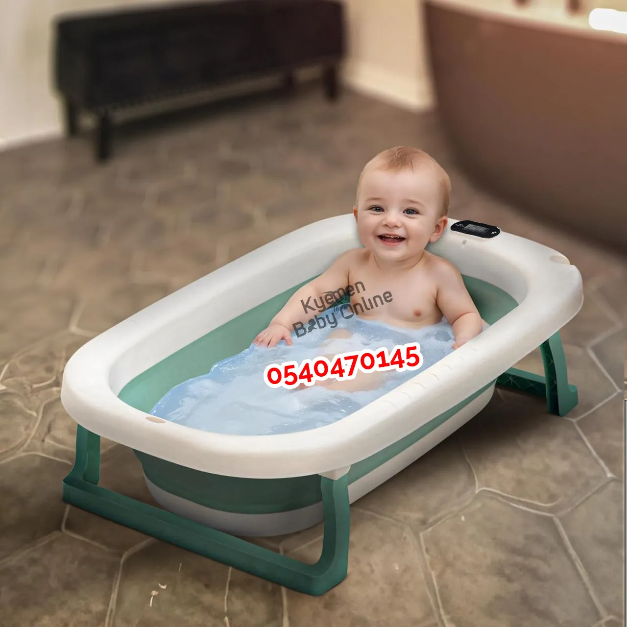 Baby Foldable Bath Tub With Thermometer