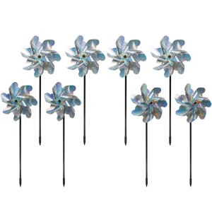 BIRD BLINDER Premium Repellent PinWheels  Sparkly Holographic Pin Wheel Spinners Scare