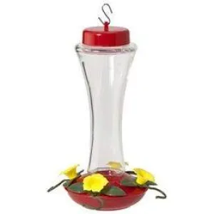 Bird Feeder, Hummingbird, Clear Swirl Glass, 4-Perch, 16-oz.