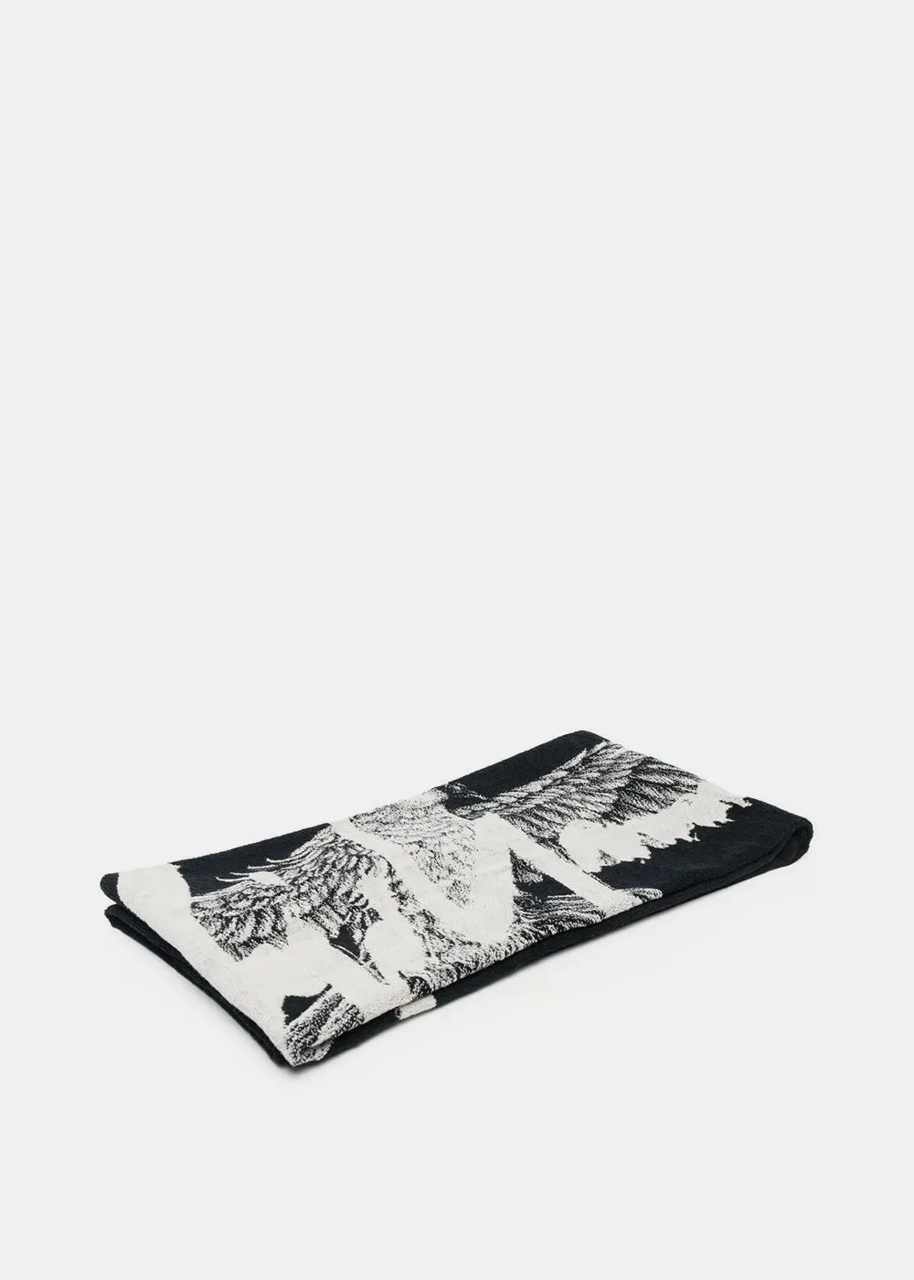 Black & White Bird Bath Towel