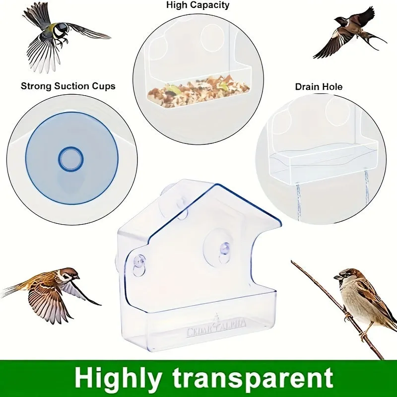 Clear Plastic Window Bird Feeder Bring Nature Indoors