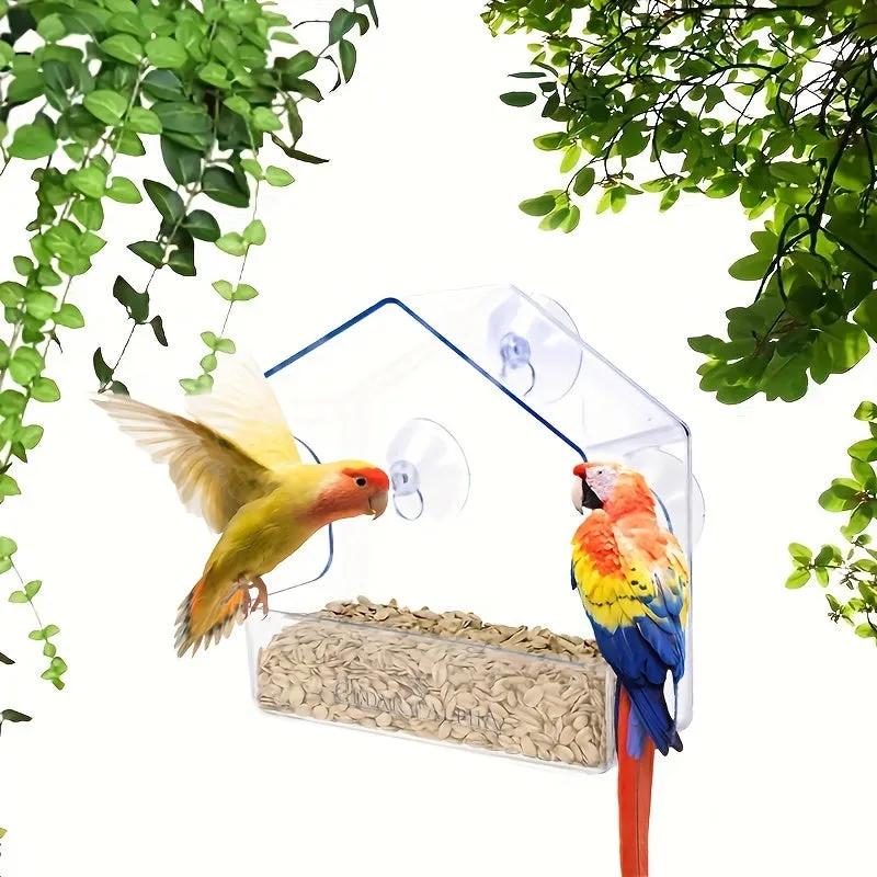 Clear Plastic Window Bird Feeder Bring Nature Indoors