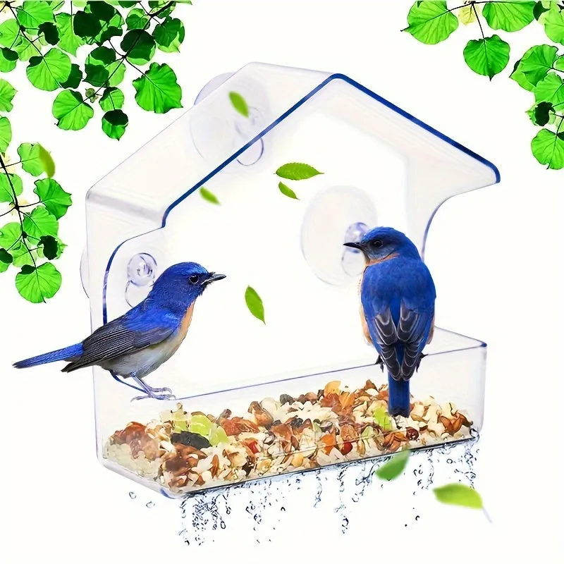 Clear Plastic Window Bird Feeder Bring Nature Indoors