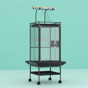 Durable Iron Bird Cage with Play Area & Wheels - i.Pet