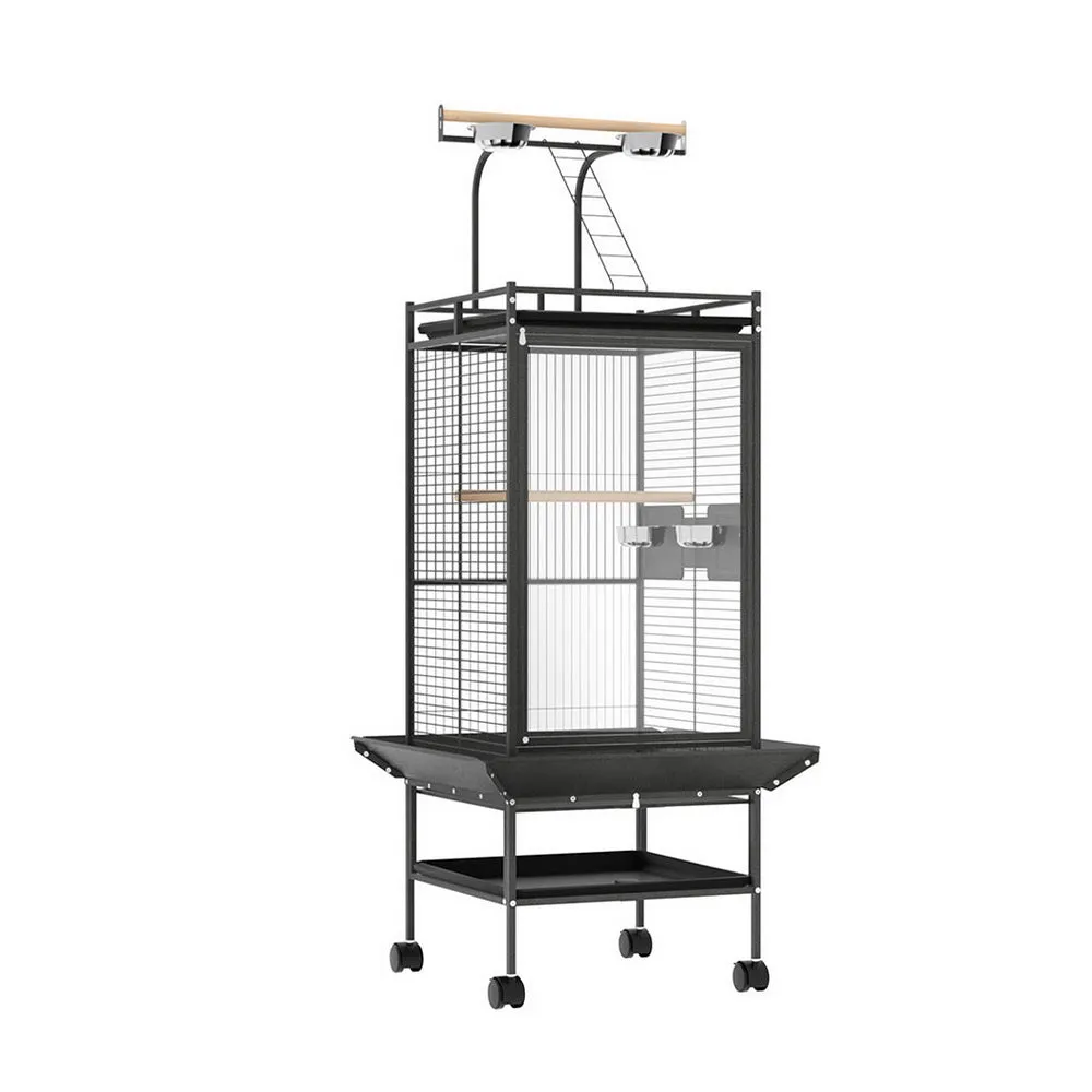 Durable Iron Bird Cage with Play Area & Wheels - i.Pet