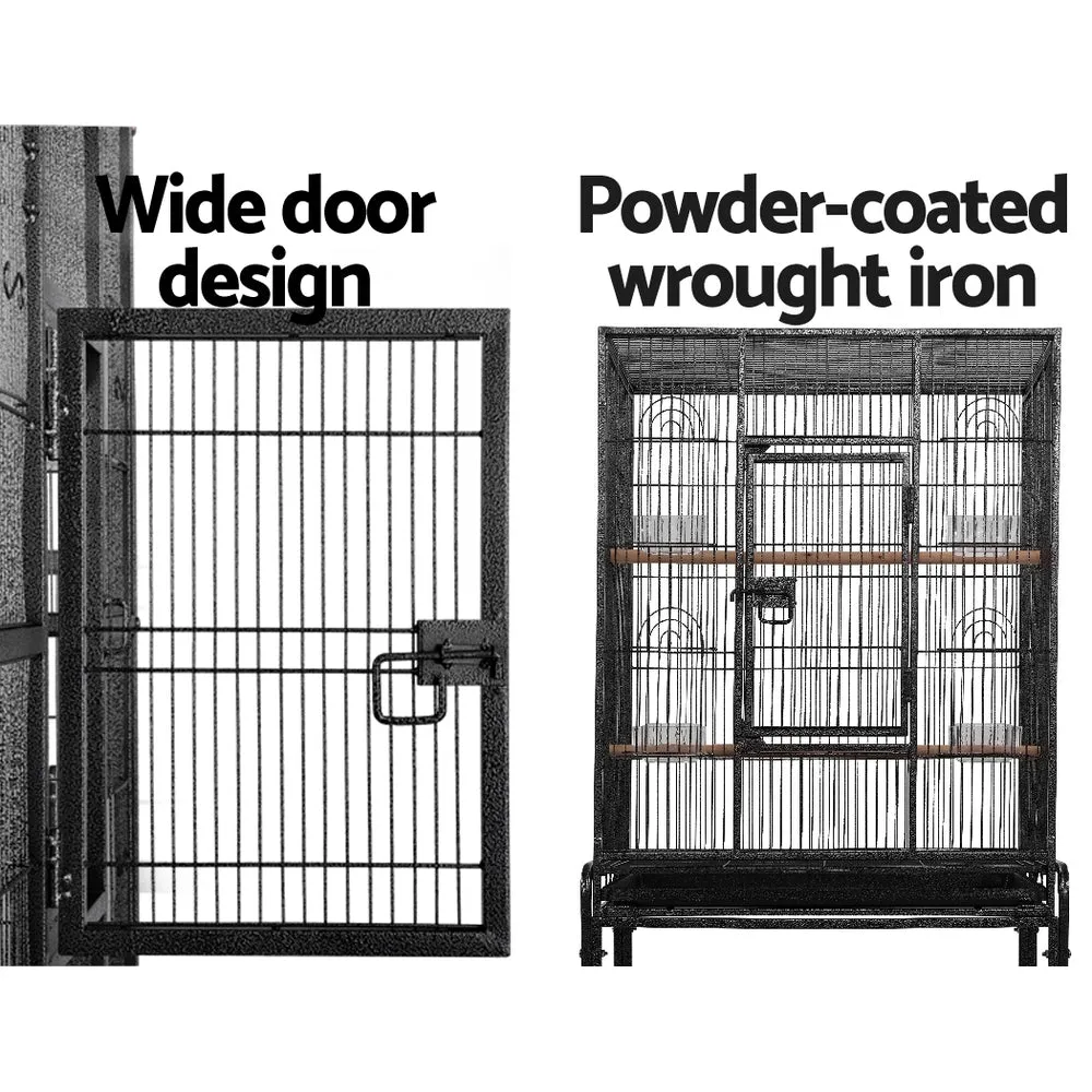 Durable Large Bird Cage with Accessories, 144cm - i.Pet