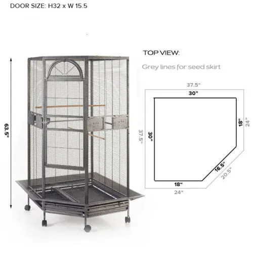 Durable Wrought Iron Bird Cage XL with Perches and Bowls - YES4PETS