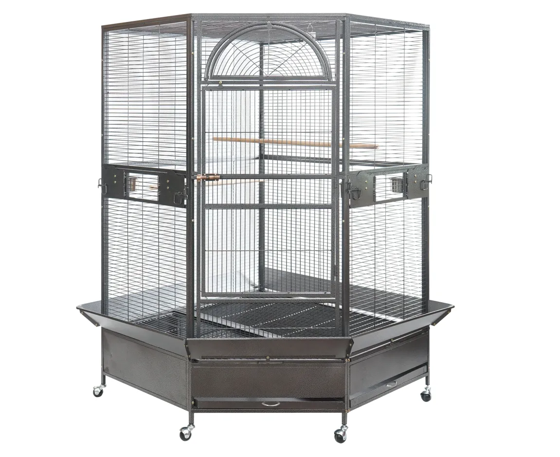 Durable Wrought Iron XXL Bird Cage with Wheels - YES4PETS