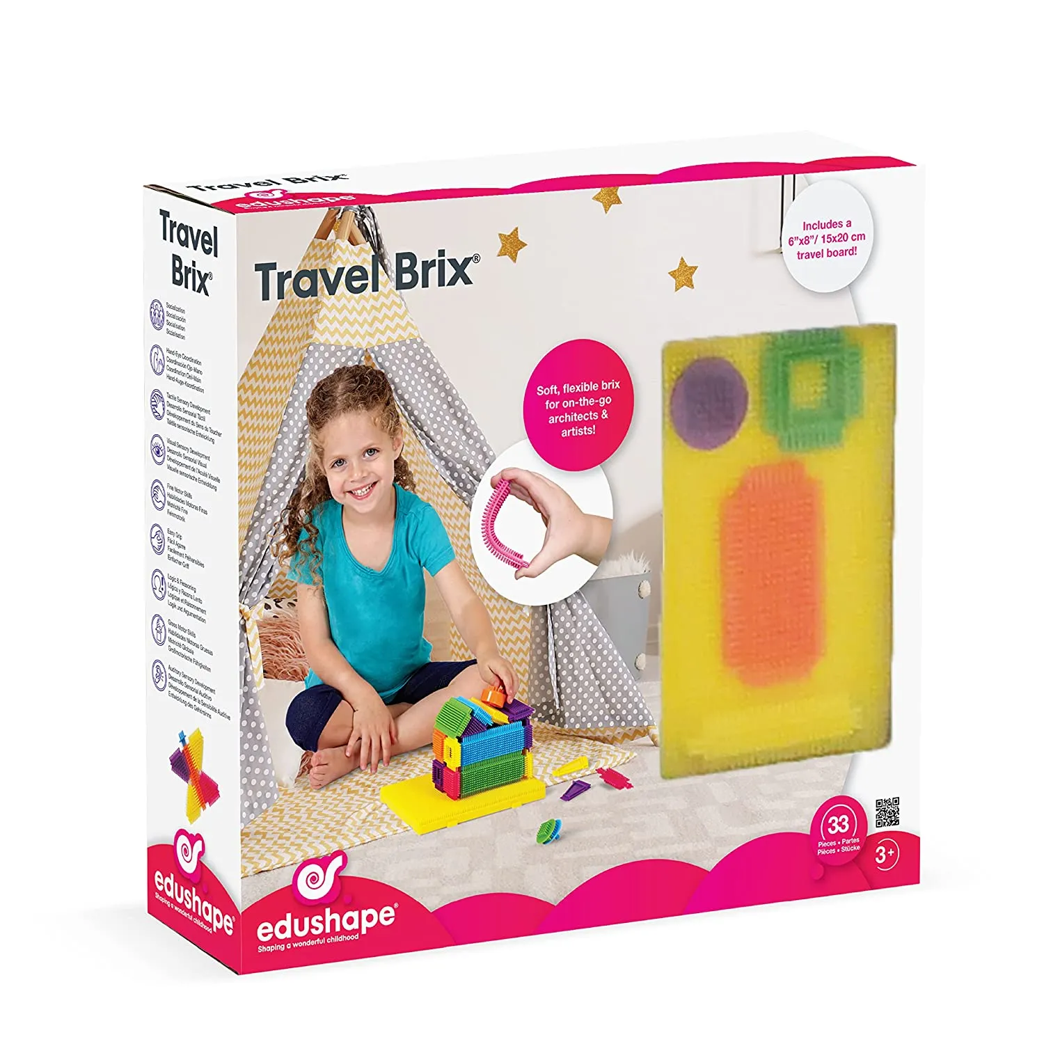 Edushape Travel Brix Building Kit, 33 Piece