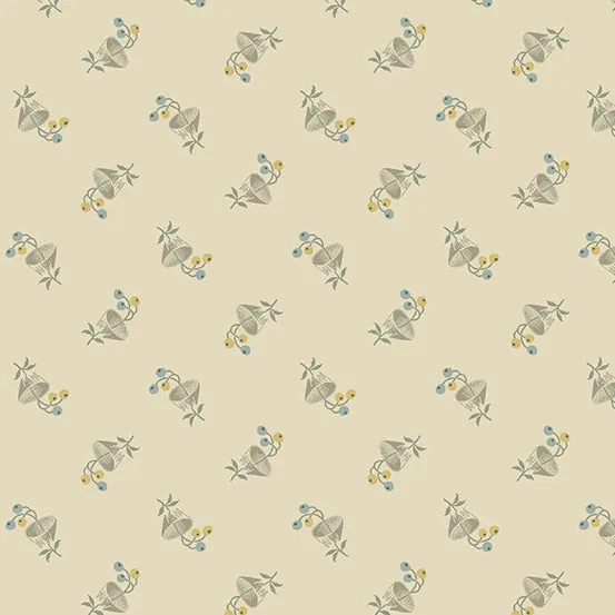 Fabric BACHELOR BUTTON Color BISCUITS from English Garden Collection by Edyta Sitar for Andover, A-797-L