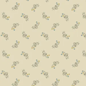 Fabric BACHELOR BUTTON Color BISCUITS from English Garden Collection by Edyta Sitar for Andover, A-797-L