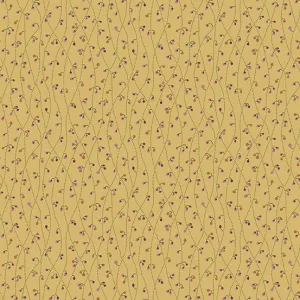 Fabric BLUE VETCH Color CUSTARD from English Garden Collection by Edyta Sitar for Andover, A-796-Y