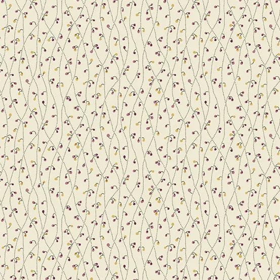 Fabric BLUE VETCH Color SUGAR AND CREAM from English Garden Collection by Edyta Sitar for Andover, A-796-L