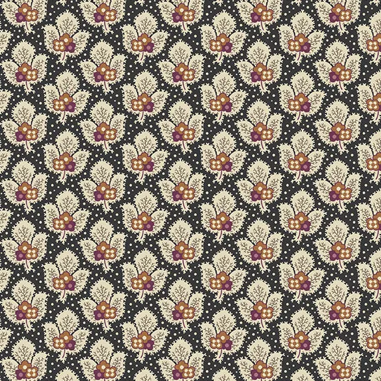 Fabric CAMARILLO Color BLACK TEAM from English Garden Collection by Edyta Sitar for Andover, A-795-K