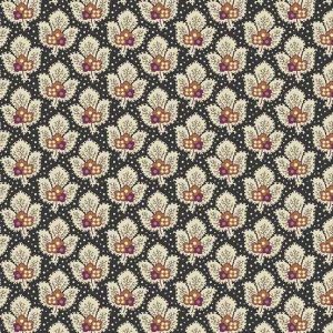 Fabric CAMARILLO Color BLACK TEAM from English Garden Collection by Edyta Sitar for Andover, A-795-K