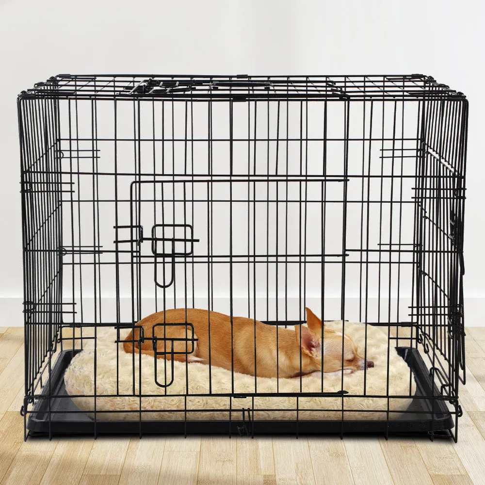 Foldable 36" Dog Cage, 3 Doors, Slide-Out Tray - i.Pet