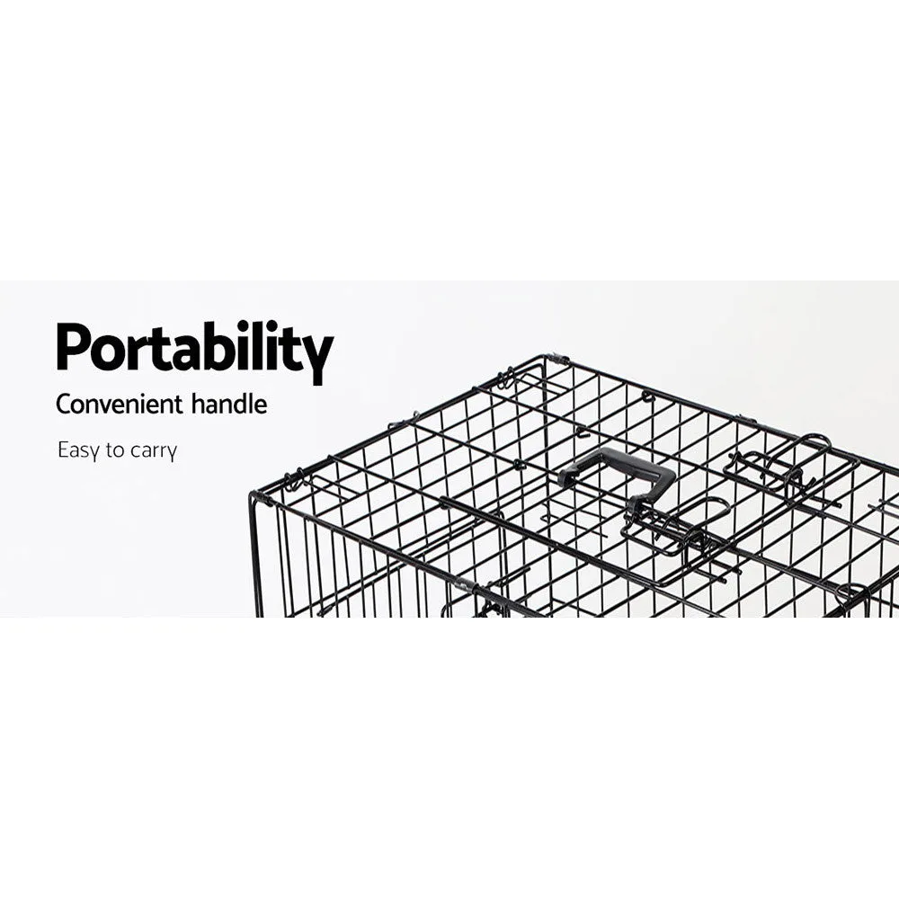 Foldable 36" Dog Cage, 3 Doors, Slide-Out Tray - i.Pet