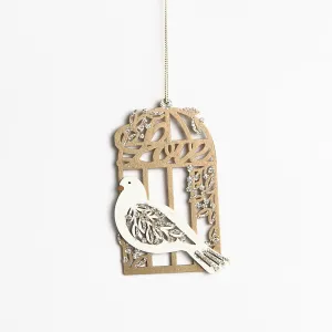 Gisela Graham Gold Fretwork Dove Cage Decoration