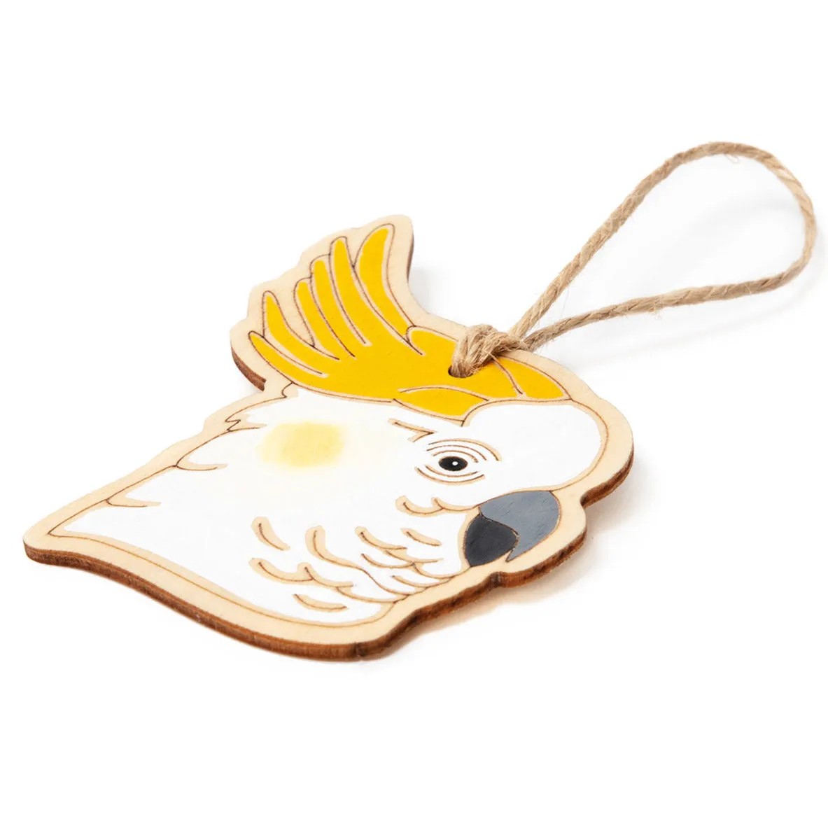 Hand-painted Sulphur-Crested Cockatoo Ornament