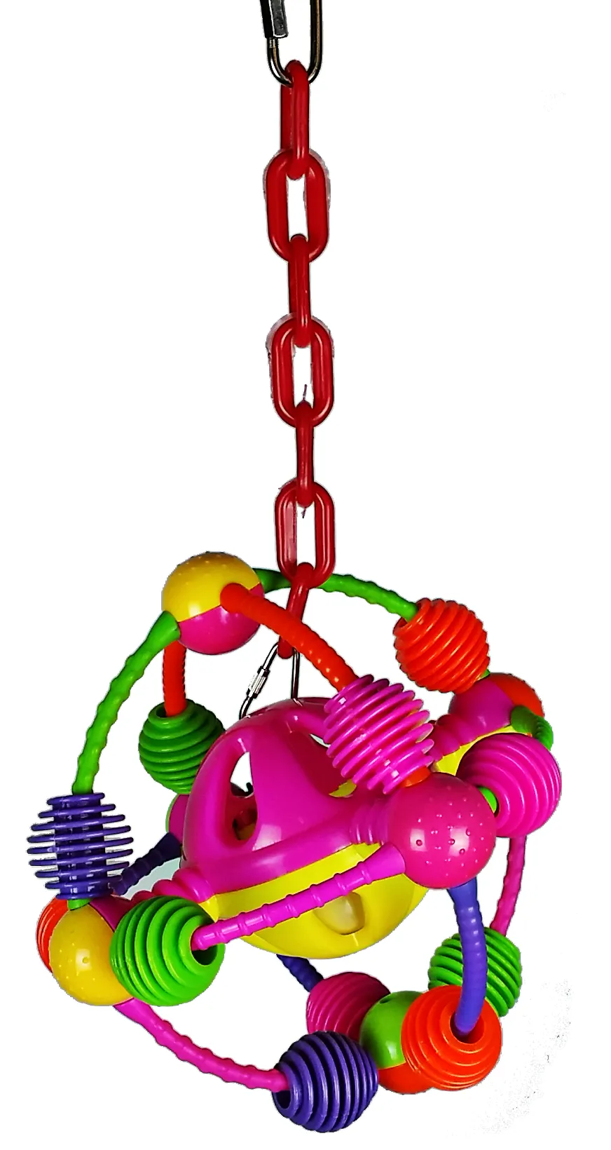 Happy Beaks Space Ball on Chain Bird Toy