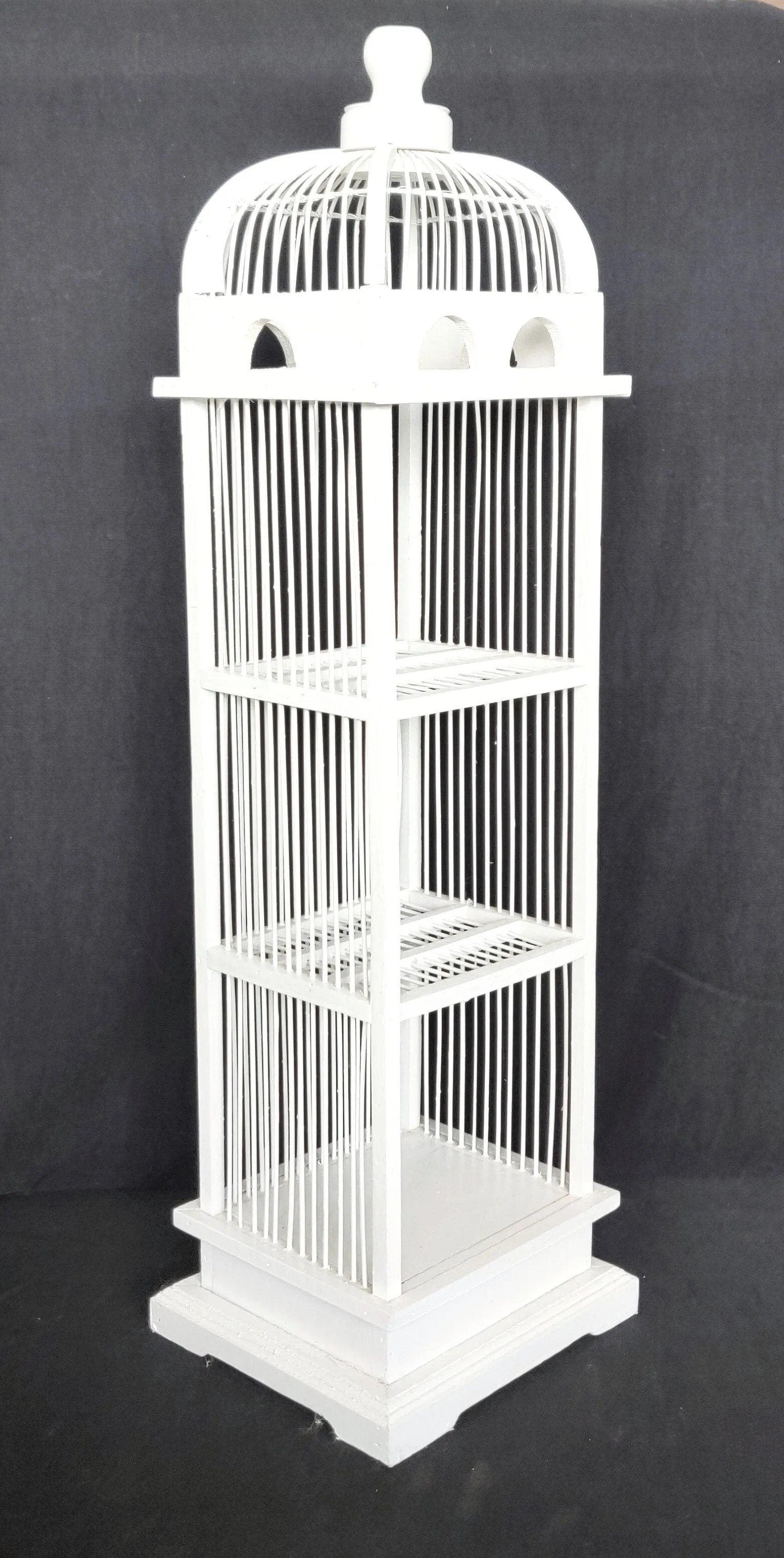 Home Decor. Beautiful Decorative Bamboo and Wood Bird Cage Display Shelf. Ht 2.5 ft.