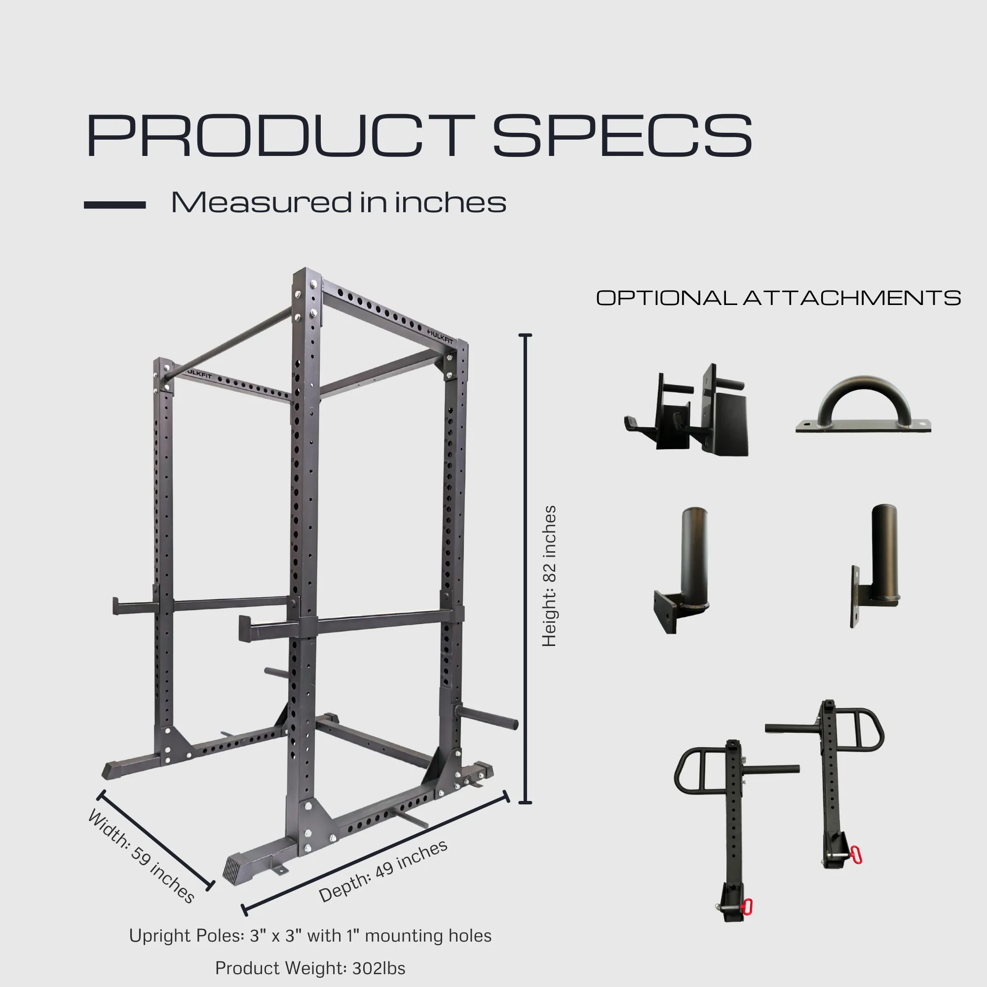 Hulkfit Elite Series Power Cage and Accessories