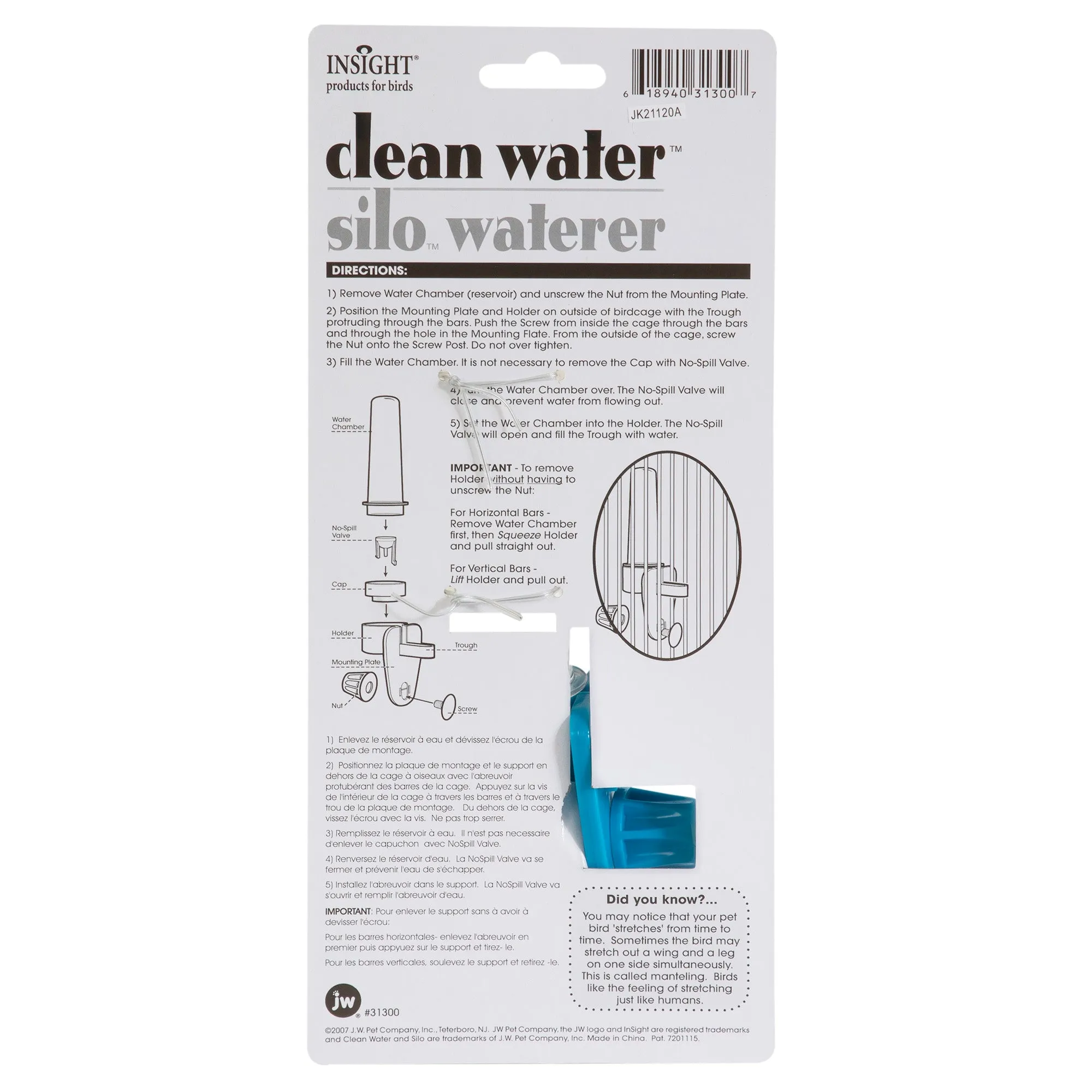 JW Clean Water Silo Bird Waterer