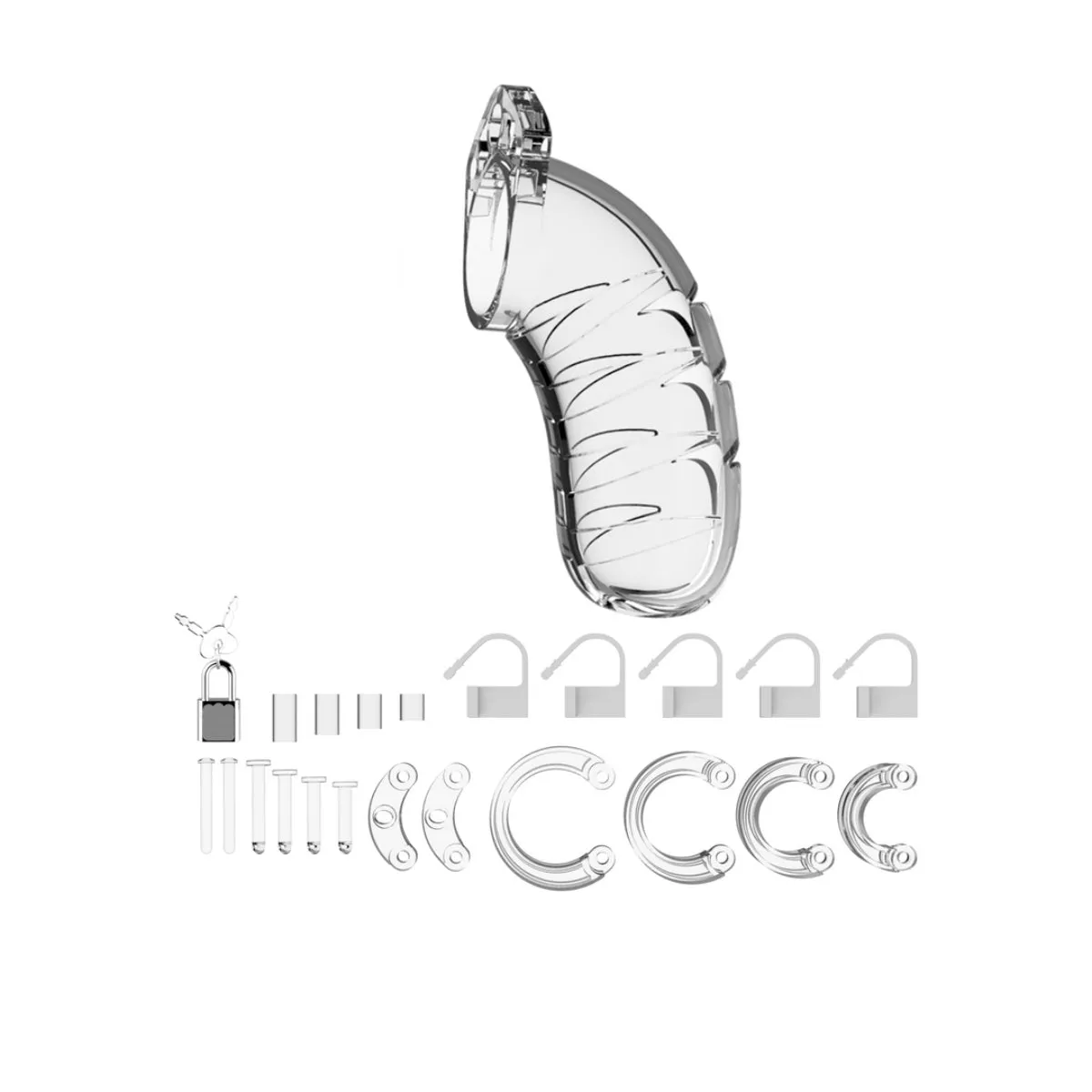 Man Cage Chastity Cock Cage Model 04 Clear 4.5 Inch / 11.5cm