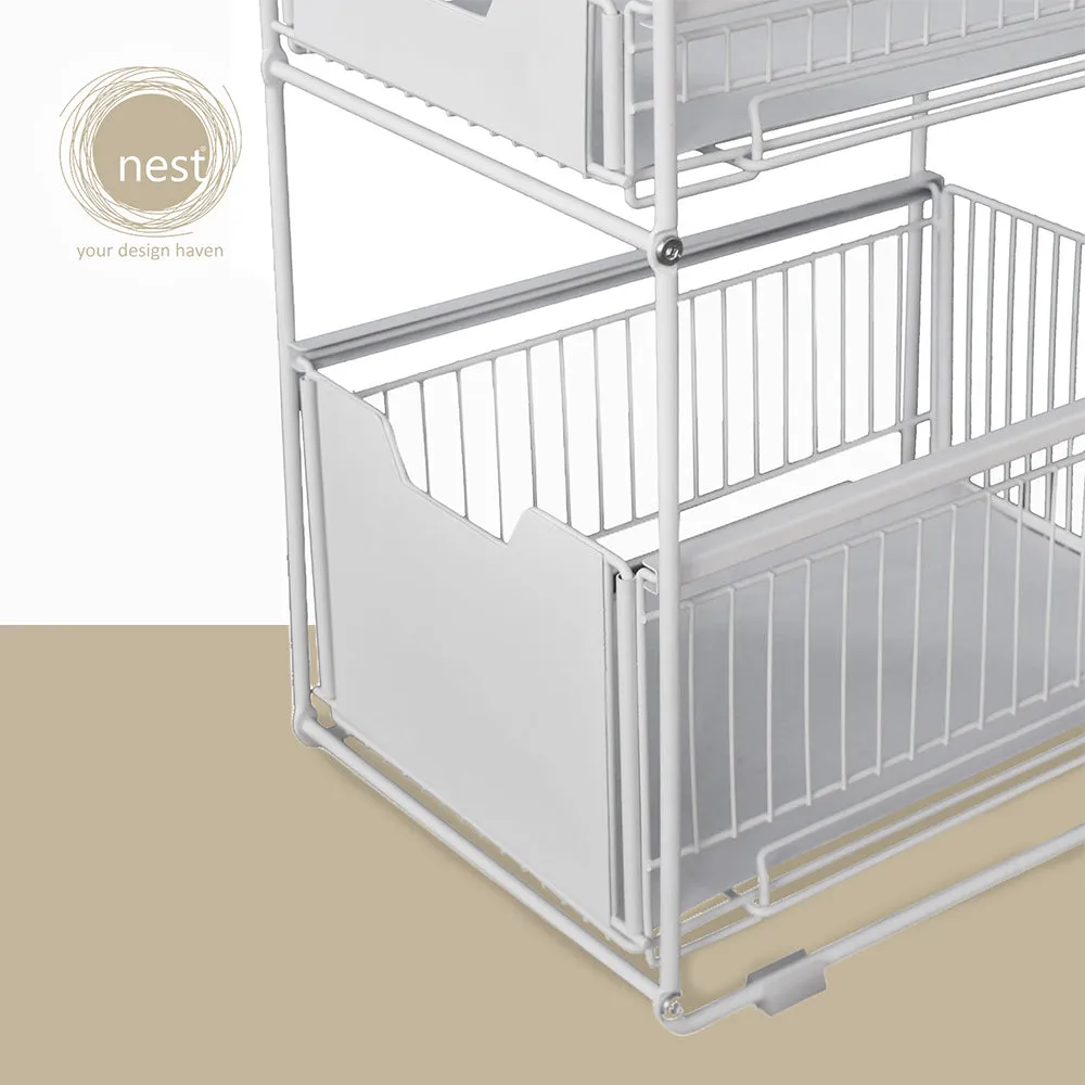 NEST DESIGN LAB Premium 2 Tier Kitchen Basket Storage