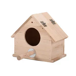 OMEM Birds Nests Parrot House Wooden Breeding Box Birdcages Stand Accessories