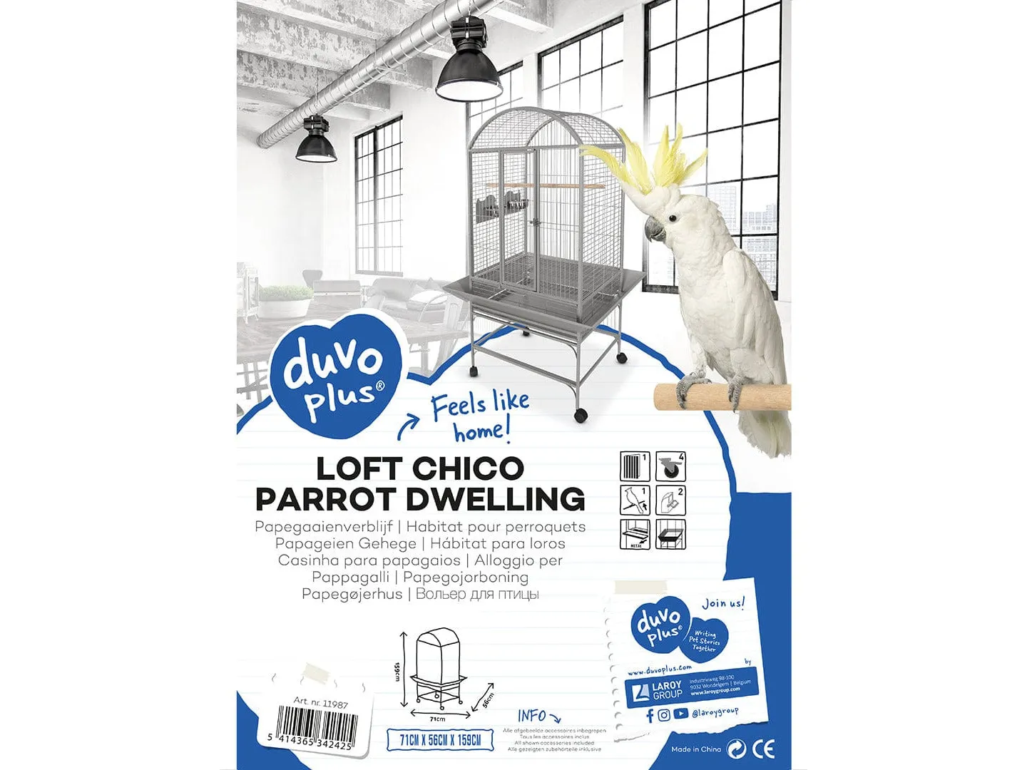 Parrot Habitat Loft Chico 71X56X159Cm